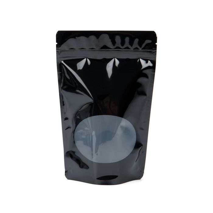 Stand Up Pouches Black with oval Window 15x9x23.2cm | 312 grams