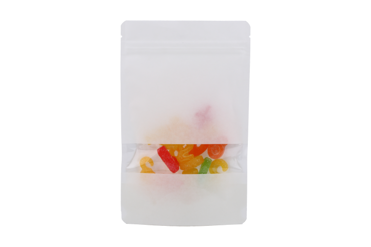 Stand Up Pouches White Kraft 13x8x20.5cm | 113 grams w/window