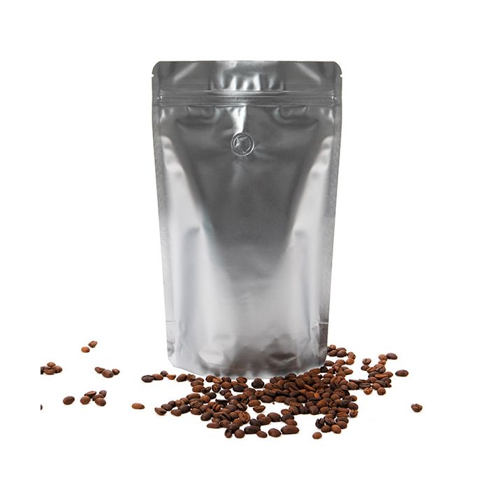 Stand Up Pouches Silver 17,1x8,9x28,6cm w/Valve