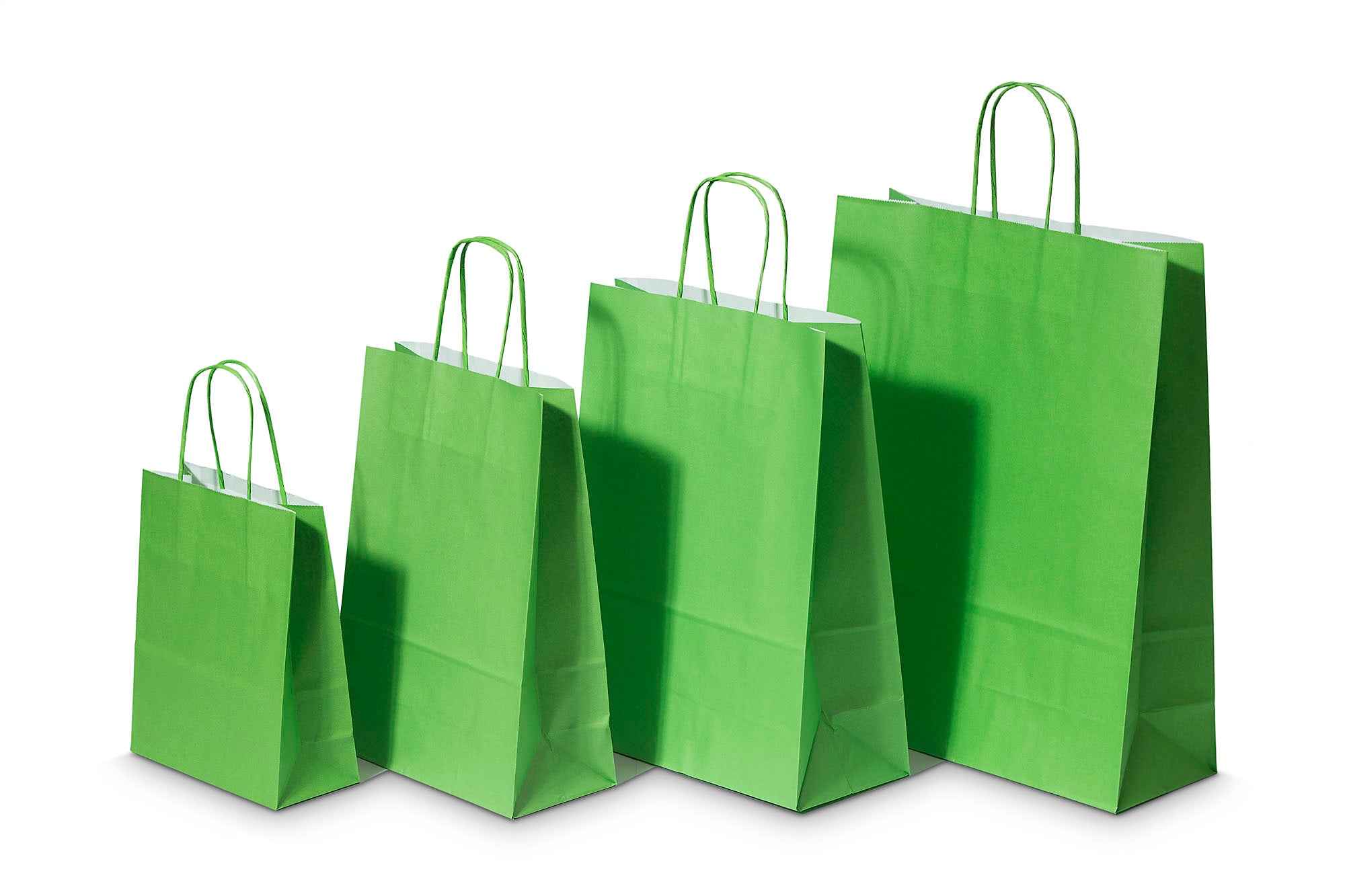 Paper Carrier Bags Green 18+8x22cm Kraft 90 grams