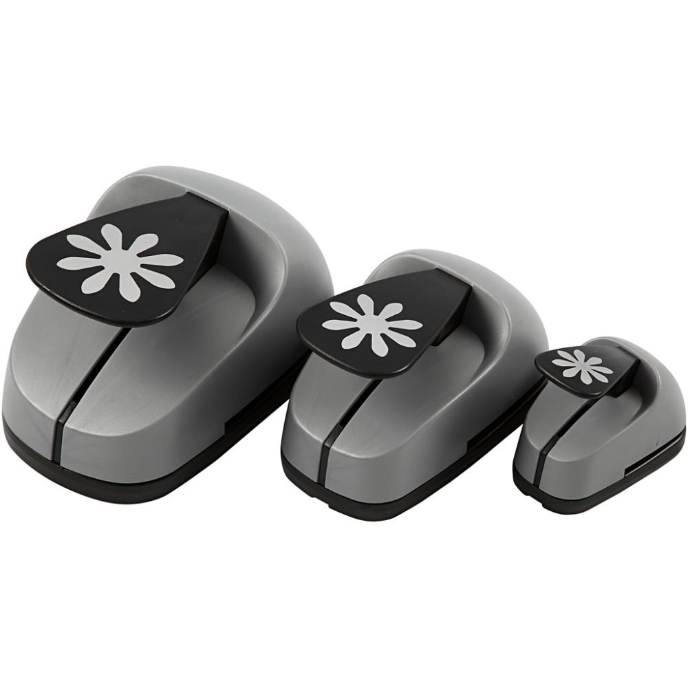 Set perforatori creativi, margherita, misura 25+49+75 mm, 3 pz/ 1 conf. [HOB-112910]
