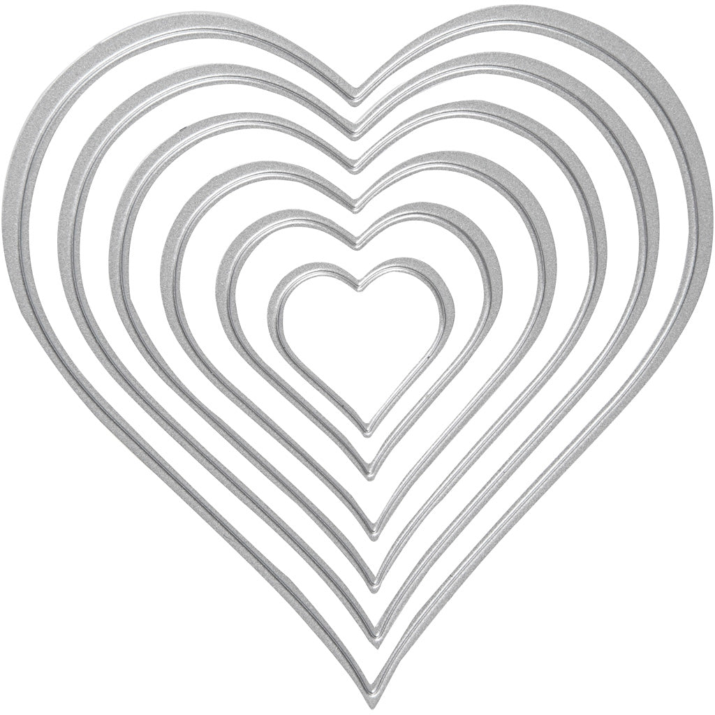 Die Cut and Embossing Folder, heart, size 2,5x3-10x11 cm