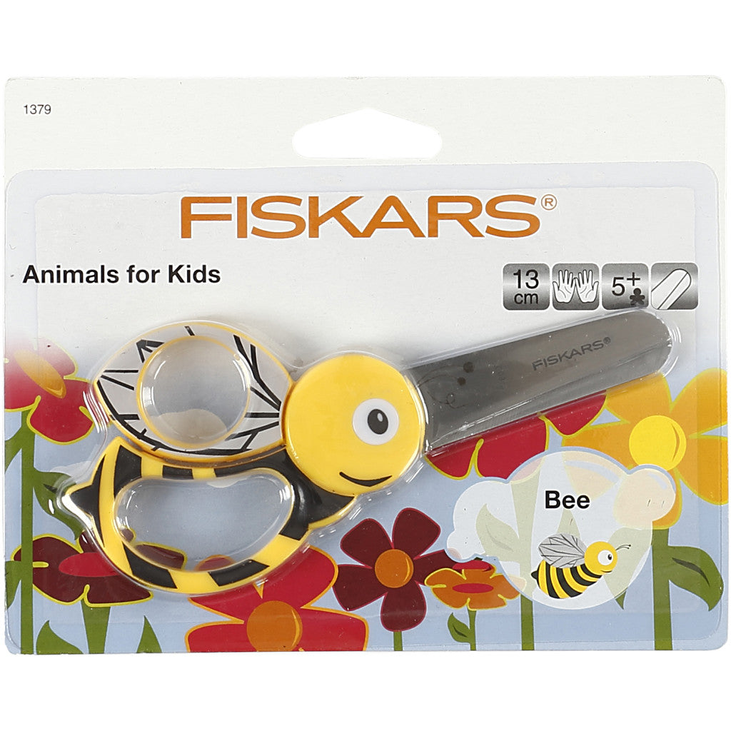 Fiskars Forbici Animali per Bambini, ape, L: 13 cm, 1 pz [HOB-1379]