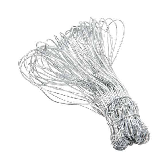 Ruban élastique de décoration Vinyle Stretch à dérouler argent métallique 35.5 cm (50 Pièces) [14MS]