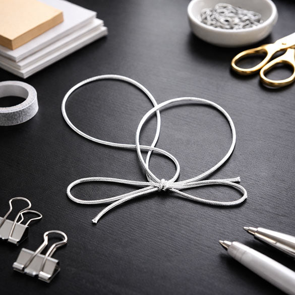 Ruban élastique de décoration Vinyle Stretch à dérouler argent métallique 35.5 cm (50 Pièces) [14MS]