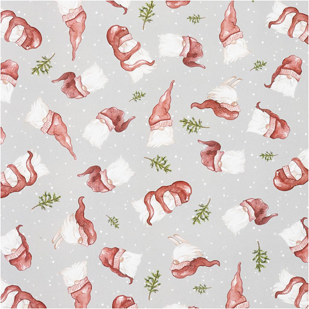 Gift wrap, Santa with a large hat, W: 70 cm, 80 g, 2 m/ 1 roll