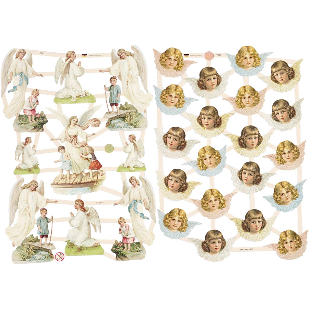 Vintage Die-Cuts, Nostalgic angels, sheet 16,5x23,5 cm, 2 sheet