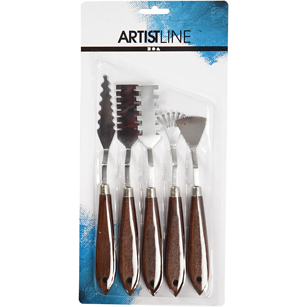 Set spatole sagomate, L: 17-21 cm, L: 2-3 cm, 5 pz/ 1 conf. [HOB-10313]