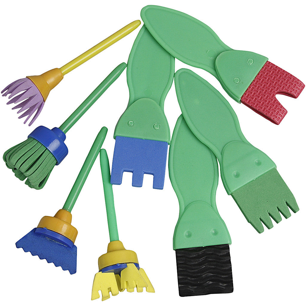 Pennelli da Pittura in EVA Foam, L: 11-13 cm, L: 30-45 mm, 24 pz/ 1 conf. [HOB-10454]