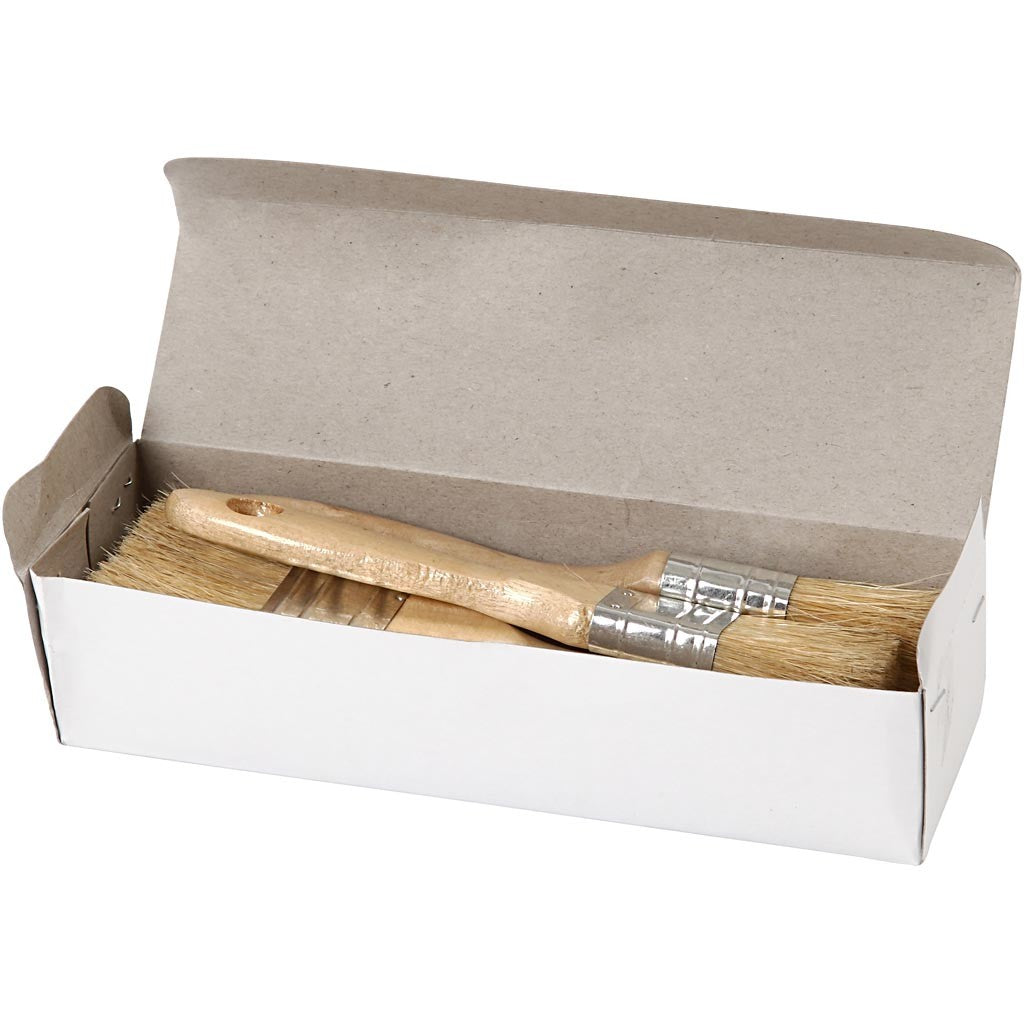 Lackierpinsel, L 19,5-21 cm, B 25-63 mm, Flach, 4 Stk/ 1 Pck [HOB-10544]