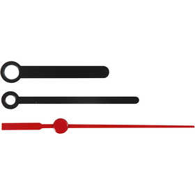 Lancette orologio, misura buco 4+6 mm, nero, 1 set [HOB-13005]