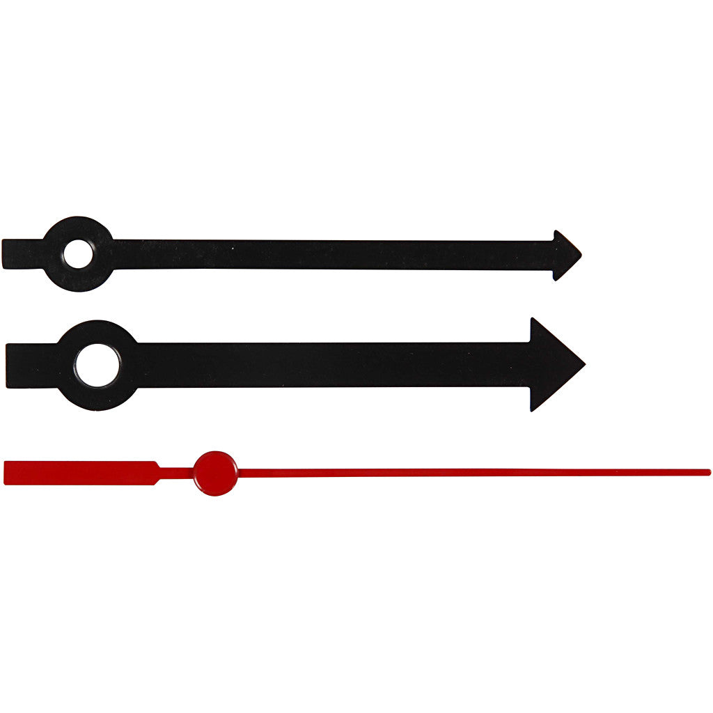 Lancette orologio, misura buco 4+6 mm, nero, 1 set [HOB-13007]