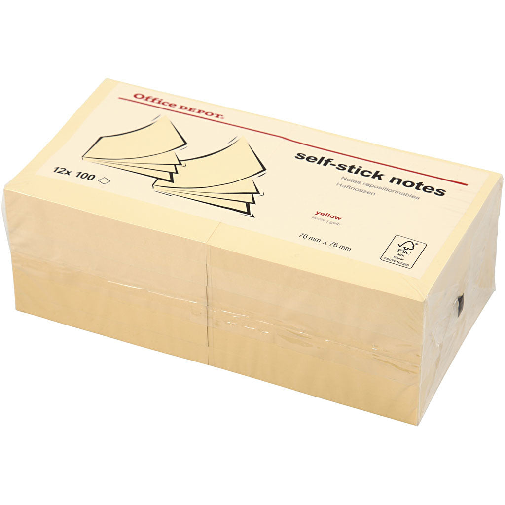 Haftnotizzettel, Größe 75x75 mm, 12 Stk/ 1 Pck [HOB-14095]