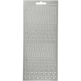 Sticker, Sterne, Blatt 10x23 cm, Silber, 1 Bl. [HOB-170112]