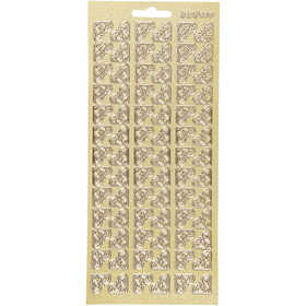 Sticker, Ecken, Blatt 10x23 cm, Gold, 1 Bl. [HOB-170119]