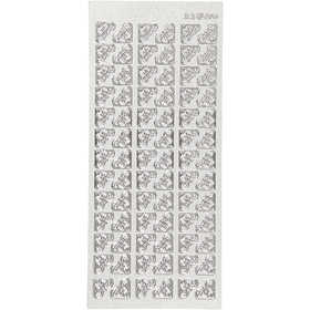 Stickers, angoli, foglio 10x23 cm, argento, 1 fgl. [HOB-170120]