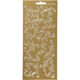 Sticker, Spiralen, Blatt 10x23 cm, Gold, 1 Bl. [HOB-170121]