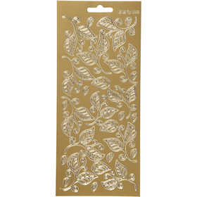Sticker, Blätter, Blatt 10x23 cm, Gold, 1 Bl. [HOB-170124]