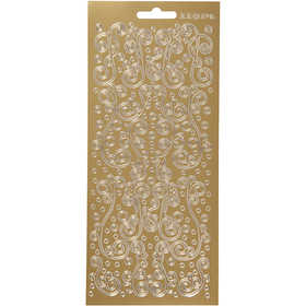 Stickers, vortice, foglio 10x23 cm, oro, 1 fgl. [HOB-170159]