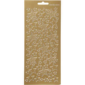 Sticker, Sterne, 10x23 cm, Gold, 1 Bl. [HOB-170182]