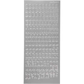 Sticker, Buchstaben, Blatt 10x23 cm, Silber, 1 Bl. [HOB-170215]