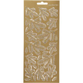 Stickers, ramoscelli, foglio 10x23 cm, oro, 1 fgl. [HOB-170236]