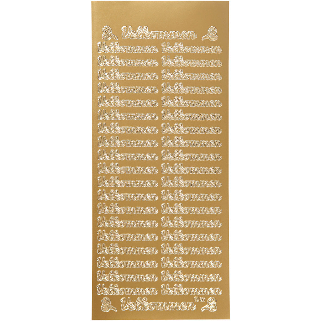 Sticker, Blatt 10x23 cm, Gold, 1 Bl. [HOB-170261]