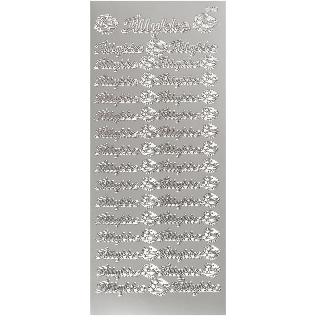 Sticker, Blatt 10x23 cm, Silber, 1 Bl. [HOB-170272]