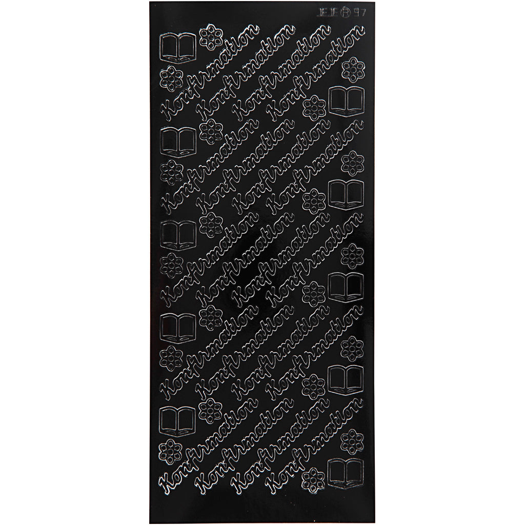 Stickers, konfirmation, foglio 10x23 cm, nero, 1 fgl. [HOB-170275]