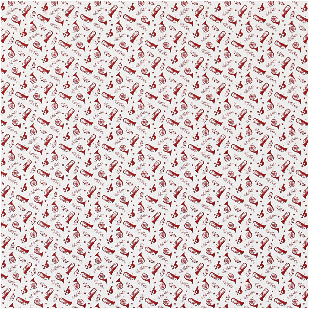 Confezione regalo, tromba, L: 70 cm, 80 g, rosso, bianco, 4 m/ 1 rot. [HOB-190120]