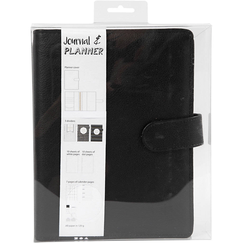 Kalender/Planer, Größe 19x23,5x4 cm, Ringbuchformat, Schwarz, 1 Stk [HOB-192650]