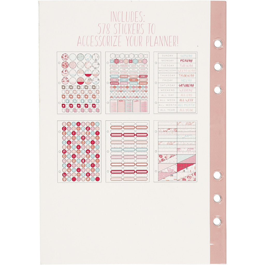 Sticker-Buch, Wasserfarben, A5, Gold, Rot, Korallen, 1 Stk [HOB-192657]