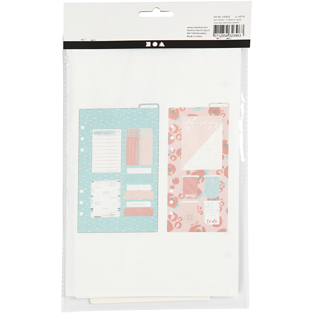 Post-its & Lesezeichen - Sortiment, Größe 10,3x22 + 13,8x22 cm, Gold, Rot, Korallen, 2 Bl./ 1 Pck [HOB-192659]