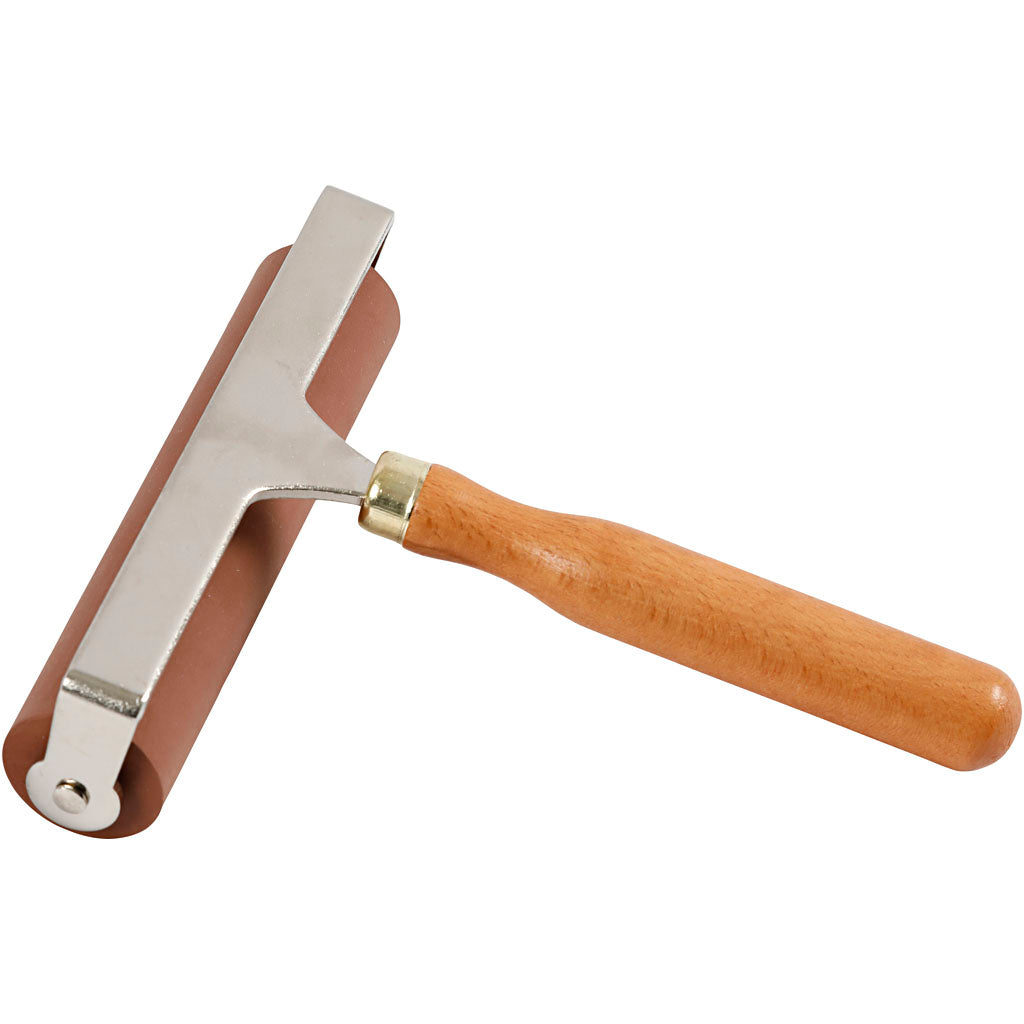 Rouleau en caoutchouc/rouleau pour linogravure, d 3 cm, L : 14,70 cm, 1 pièce [HOB-38225]