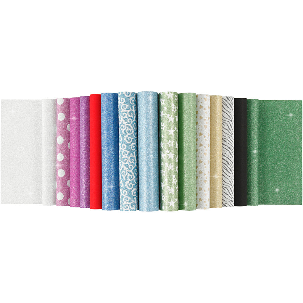 Glitter Paper Pad, A4, sheet 210x297 mm, 150 g, 30 sheet/ 1 pc