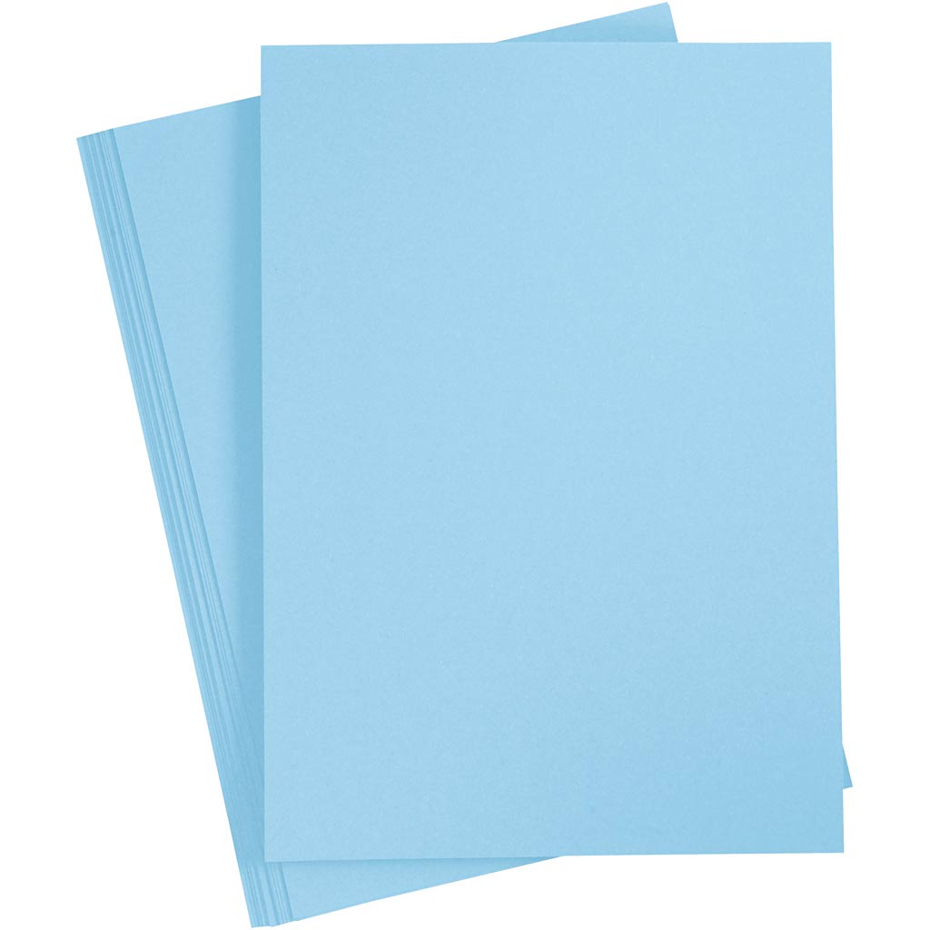 Card, A4, sheet 210x297 mm, 180 g, light blue, 20 sheet