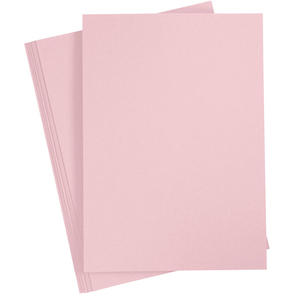 Card, A4, sheet 210x297 mm, 210 g, rose, 10 sheet
