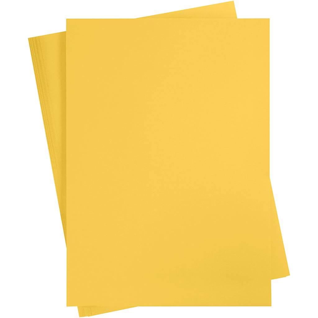 Card, A2, sheet 420x594 mm, 180 g, sun yellow, 10 sheet