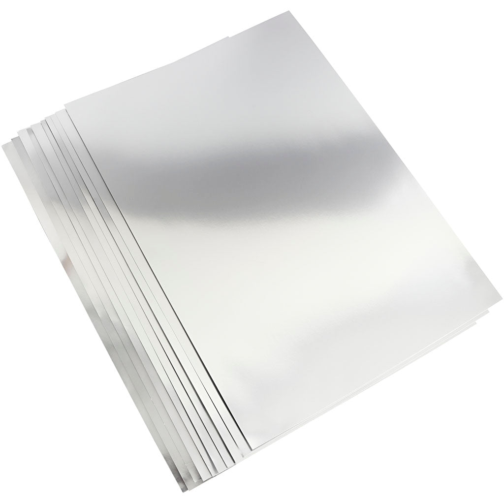 Papier métallisé, A2, feuille 420x594 mm, 280 gr, argent, 10 flles/ 1 Pq. [HOB-220860]