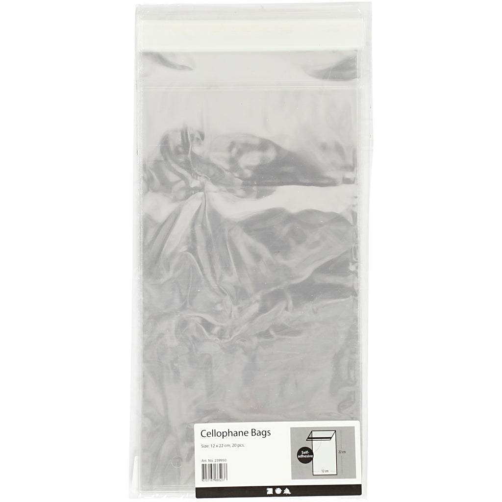 Sachet Cellophane, H : 22 cm, L : 12 cm, ép. 25 my, 20 pièces/ 1 Pq. [HOB-239950]