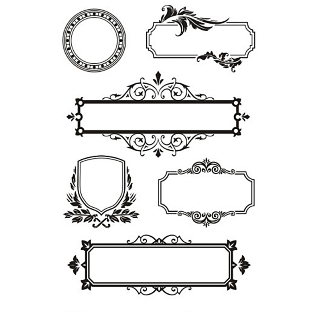 Clear Stamps, frames with ornaments, sheet 11x15,5 cm, 1 sheet