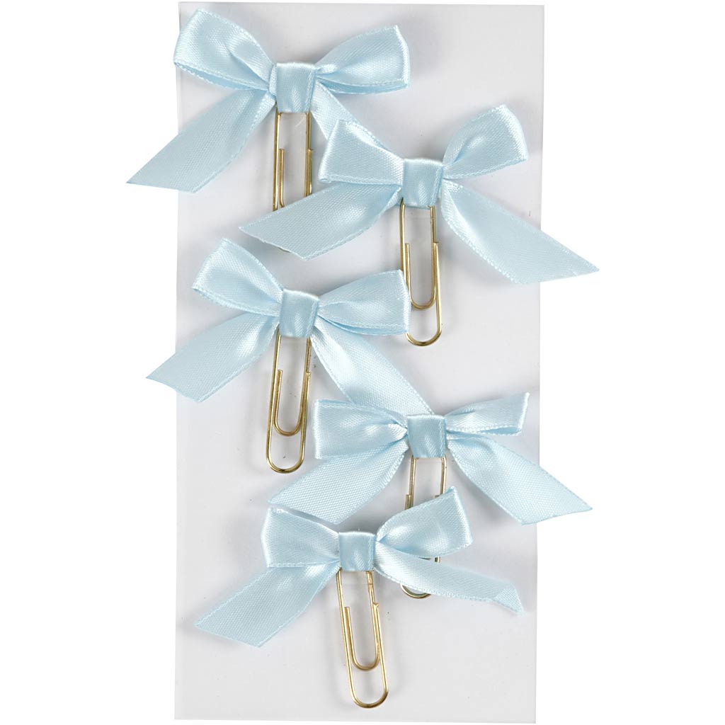 Metal Paperclips, size 40x70 mm, light blue, 5 pc