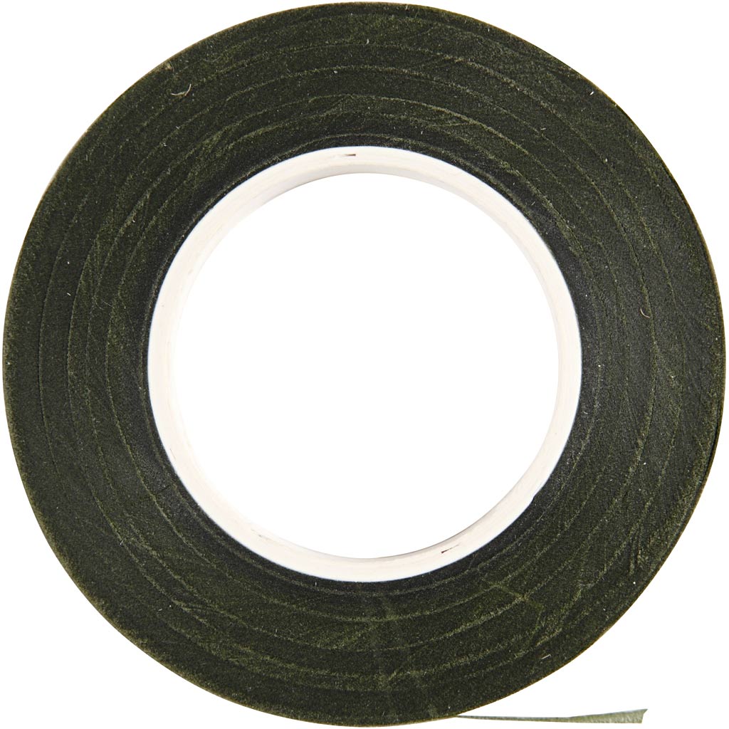 Nastro Floral Tape, L: 12 mm, verde scuro, 27 m/ 1 rot. [HOB-25207]