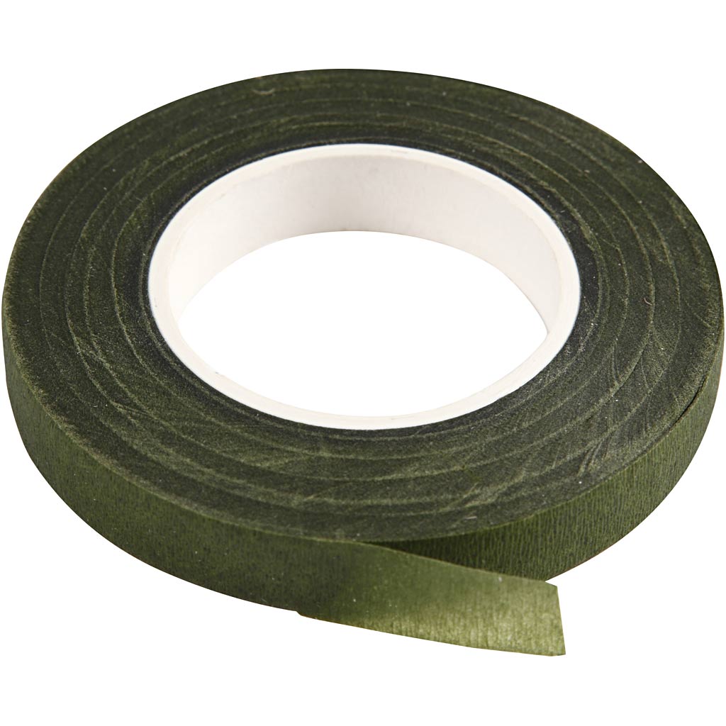 Nastro Floral Tape, L: 12 mm, verde scuro, 27 m/ 1 rot. [HOB-25207]