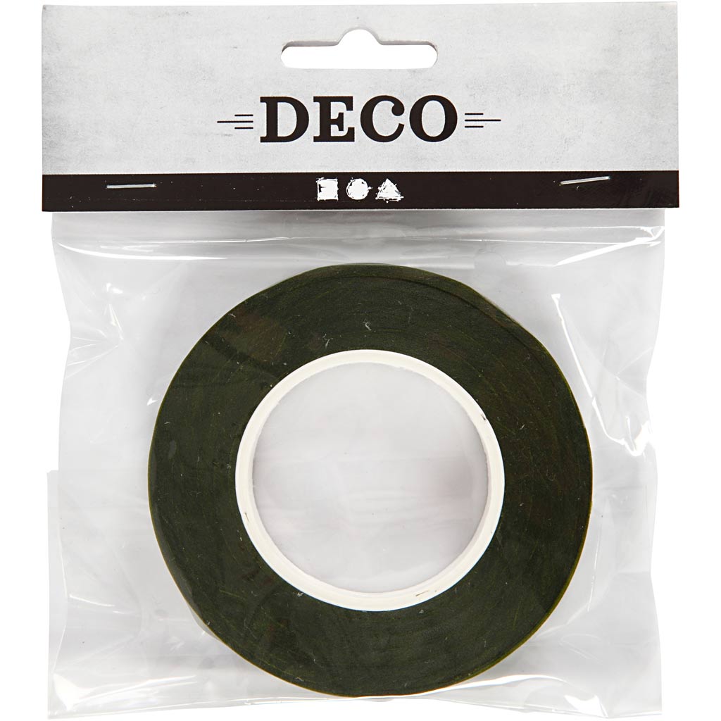 Nastro Floral Tape, L: 12 mm, verde scuro, 27 m/ 1 rot. [HOB-25207]
