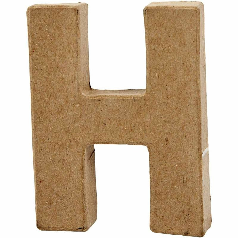 Lettera, H, H: 10 cm, L: 7,6 cm, spess. 1,7 cm, 1 pz [HOB-26646]
