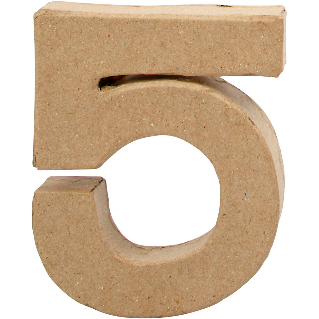 Chiffre, 5, H : 10 cm, L : 8,5 cm, ép. 1,7 cm, 1 pièce [HOB-26672]