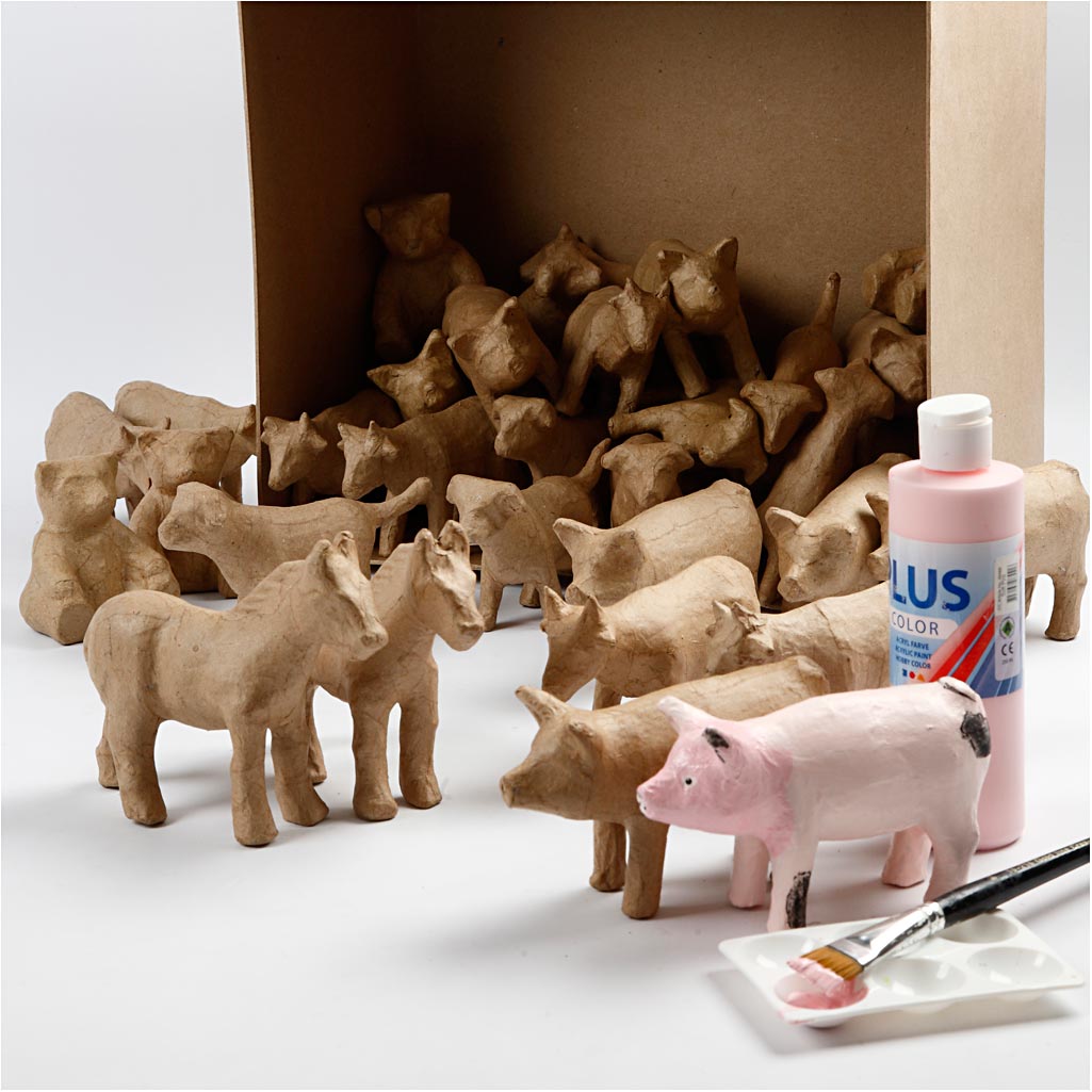 Kleine Tierfiguren, H 8-12 cm, 60 Stk/ 1 Pck [HOB-26689]