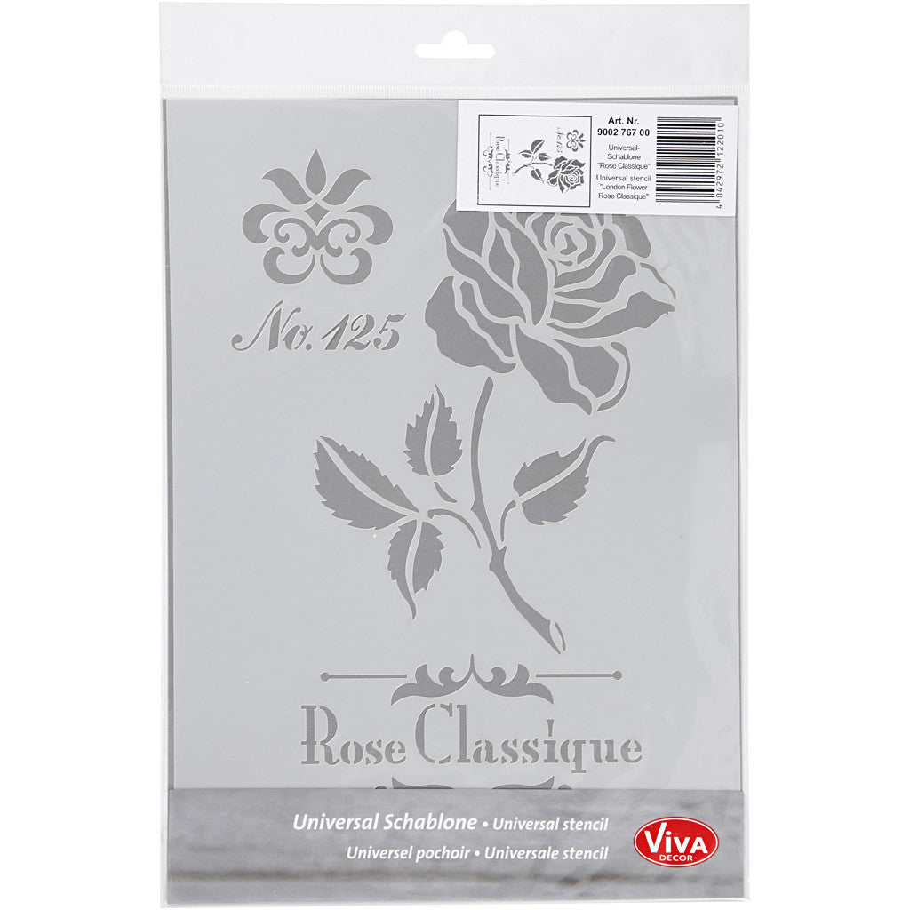 Stencil , rosa, A4, foglio 210x297 mm, 1 pz [HOB-26975]