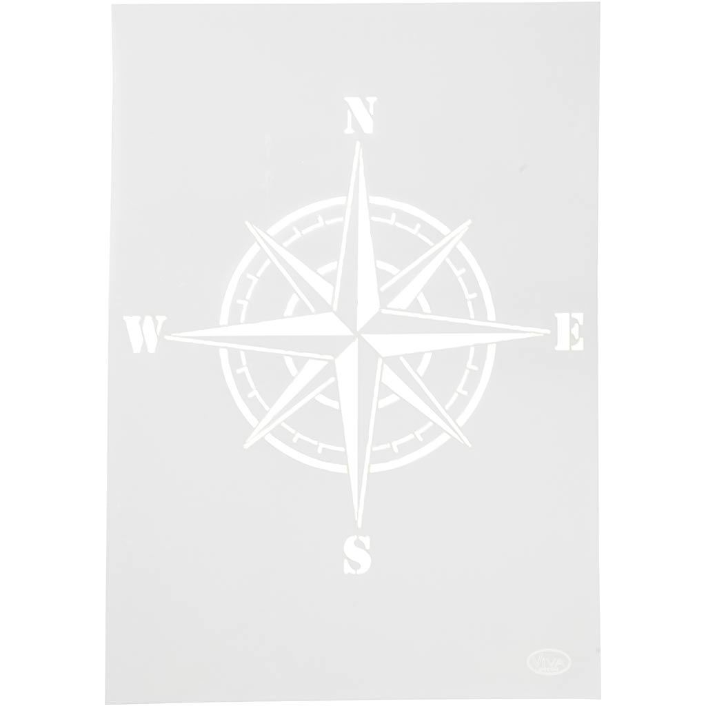 Stencil , compass, A4, sheet 210x297 mm